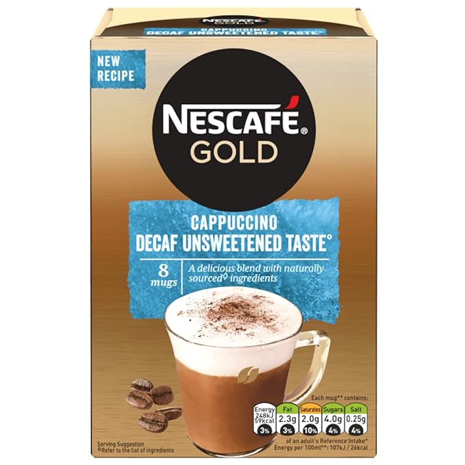 Nescafe Cappuccino Decafe Unsweeted Sachets